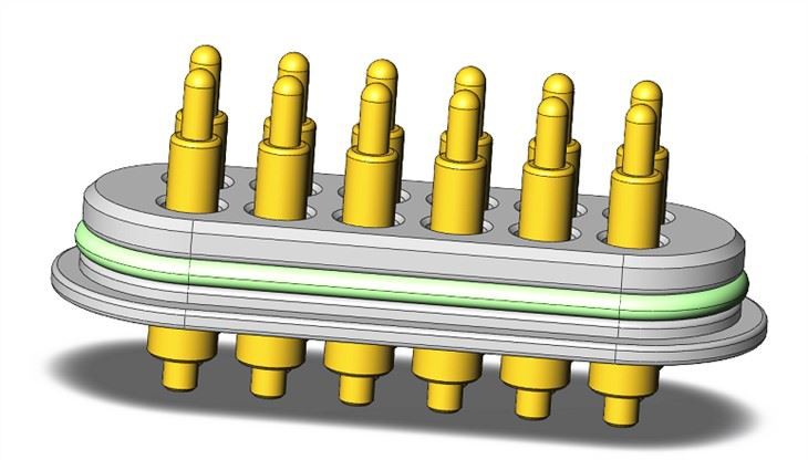 از طریق سوراخ 12 Pin Pogo Pin Connector