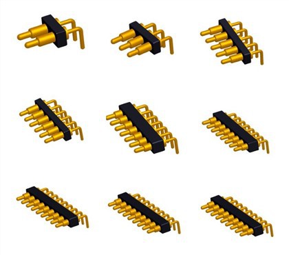کانکتور پین پوگو با زاویه راست با اسپینگ